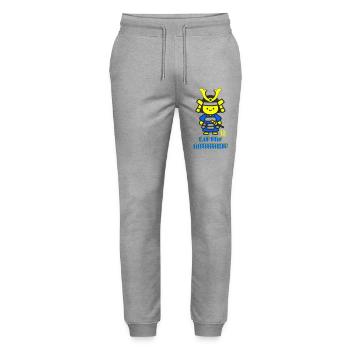 Kleiner Samurai Krieger - Stanley/Stella Unisex Bio Jogginghose Mover  - Grau meliert - Vorne - Marisol (170cm) & Nik (191cm)