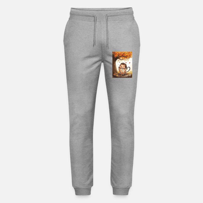 EG Igel in Tasse I Herbst I Urlaub I Geschenkidee - Stanley/Stella Unisex Bio Jogginghose Mover  - Grau meliert