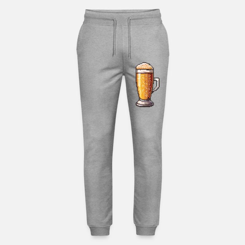 Pixelbier Krug Retro Glanz - Stanley/Stella Unisex Bio Jogginghose Mover  - Grau meliert
