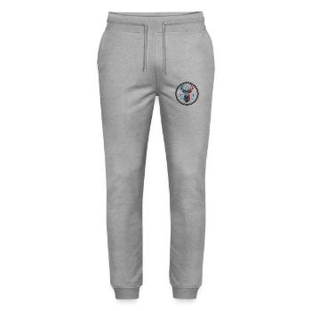 Regenbogenhirsch Kristallmond - Stanley/Stella Unisex Bio Jogginghose Mover  - Grau meliert - Vorne - Marisol (170cm) & Nik (191cm)
