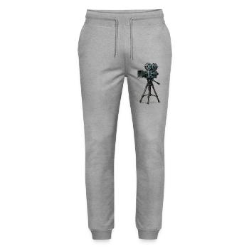 Vintage Film Camera Tripod - Stanley/Stella Mover Unisex Organic Jogging Trousers - heather grey - Front - Marisol (170cm) & Nik (191cm)