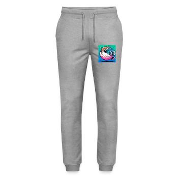 Kugelfisch - Stanley/Stella Unisex Bio Jogginghose Mover  - Grau meliert - Vorne - Marisol (170cm) & Nik (191cm)