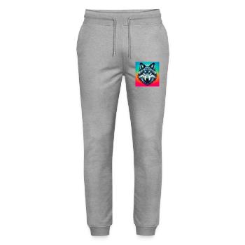 Wolf - Stanley/Stella Mover Unisex Organic Jogging Trousers - heather grey - Front - Marisol (170cm) & Nik (191cm)
