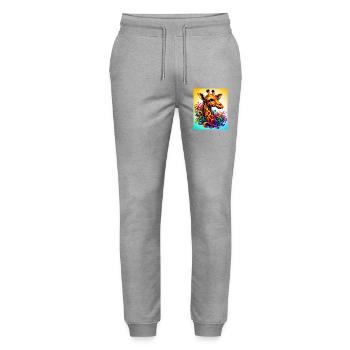 girafe - Pantalon de jogging bio MOVER Stanley/Stella unisexe - gris chiné - Devant - Marisol (170cm) & Nik (191cm)