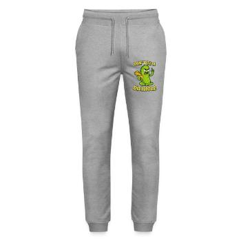 Funny Pickle Meme Design - Don't be a dillhole! - Stanley/Stella Unisex Bio Jogginghose Mover  - Grau meliert - Vorne - Marisol (170cm) & Nik (191cm)