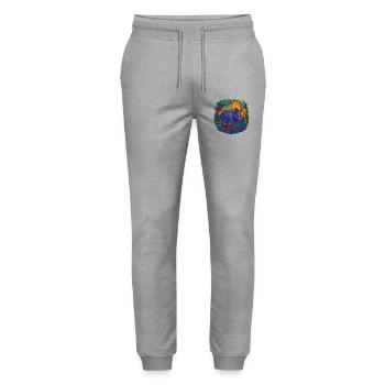 Rhino with family - Stanley/Stella Mover Unisex Organic Jogging Trousers - heather grey - Front - Marisol (170cm) & Nik (191cm)