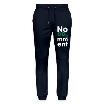 No CO2 Comment – Saubere Energie Statement - Stanley/Stella Unisex Bio Jogginghose Mover  - Navy - Vorne - Marisol (170cm) & Nik (191cm)