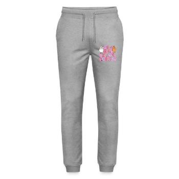 Mädchen liebt Hühner - Stanley/Stella Unisex Bio Jogginghose Mover  - Grau meliert - Vorne - Marisol (170cm) & Nik (191cm)