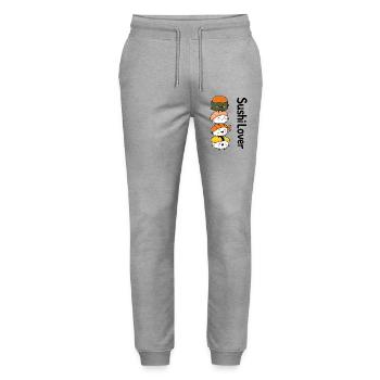 Sushi Lover – Tower of Cuteness - Stanley/Stella Mover Unisex Organic Jogging Trousers - heather grey - Front - Marisol (170cm) & Nik (191cm)