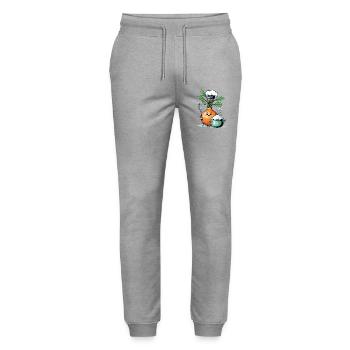 Onion Cook Cartoon Kitchen Friend - Stanley/Stella Mover Unisex Organic Jogging Trousers - heather grey - Front - Marisol (170cm) & Nik (191cm)