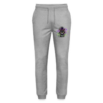 Graffiti Cat Neon - Stanley/Stella Mover Unisex Organic Jogging Trousers - heather grey - Front - Marisol (170cm) & Nik (191cm)