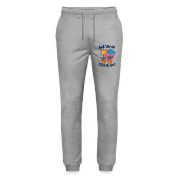 Souffle Soleil Plantes Motif - Pantalon de jogging bio MOVER Stanley/Stella unisexe - gris chiné - Devant - Marisol (170cm) & Nik (191cm)