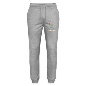 Lieber Tee Liberty Design - Stanley/Stella Unisex Bio Jogginghose Mover  - Grau meliert - Vorne - Marisol (170cm) & Nik (191cm)
