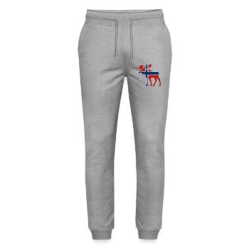 Nordischer Elch mit Norwegenflagge - Stanley/Stella Unisex Bio Jogginghose Mover  - Grau meliert - Vorne - Marisol (170cm) & Nik (191cm)