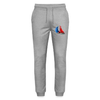 Sailboat - Stanley/Stella Mover Unisex Organic Jogging Trousers - heather grey - Front - Marisol (170cm) & Nik (191cm)
