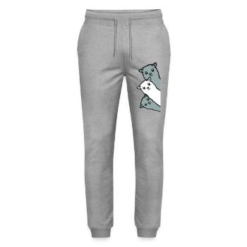 3 Alpacas Llamas Looking Curious Animal Heads Joy - Stanley/Stella Mover Unisex Organic Jogging Trousers - heather grey - Front - Marisol (170cm) & Nik (191cm)