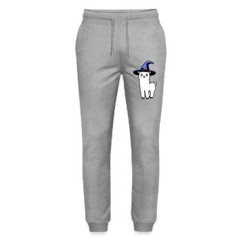 Cute Alpaca Llama Witch Hat Halloween Costume - Stanley/Stella Mover Unisex Organic Jogging Trousers - heather grey - Front - Marisol (170cm) & Nik (191cm)