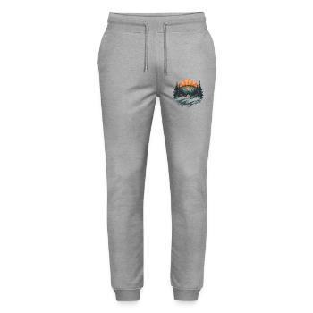 Skibrille Sonnenuntergang  - Stanley/Stella Unisex Bio Jogginghose Mover  - Grau meliert - Vorne - Marisol (170cm) & Nik (191cm)