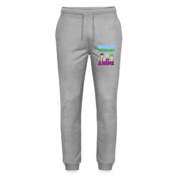 Anime Manga Otaku Kawaii Japan Cosplay Comic - Stanley/Stella Unisex Bio Jogginghose Mover  - Grau meliert - Vorne - Marisol (170cm) & Nik (191cm)