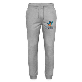 kingfishers - Stanley/Stella Mover Unisex Organic Jogging Trousers - heather grey - Front - Marisol (170cm) & Nik (191cm)