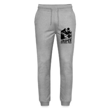 Jasper National Park - Stanley/Stella Mover Unisex Organic Jogging Trousers - heather grey - Front - Marisol (170cm) & Nik (191cm)