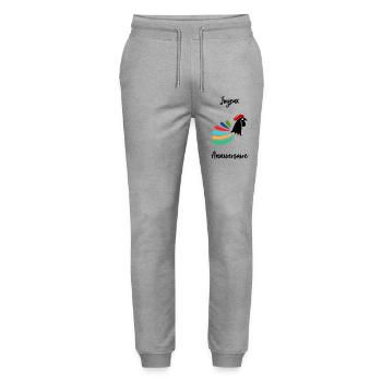 50. 50 JAHRE. 50-JÄHRIGES JUBILÄUM. 50-JÄHRIGES JUBILÄUM. - Stanley/Stella Unisex Bio Jogginghose Mover  - Grau meliert - Vorne - Marisol (170cm) & Nik (191cm)