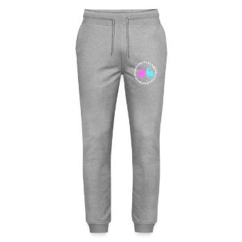 Gender Reveal Ostern Werdende Mutter - Stanley/Stella Unisex Bio Jogginghose Mover  - Grau meliert - Vorne - Marisol (170cm) & Nik (191cm)