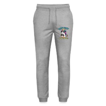 Nerv nicht ich zocke - Unicorn - Stanley/Stella Mover Unisex Organic Jogging Trousers - heather grey - Front - Marisol (170cm) & Nik (191cm)