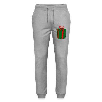 Cadeau vert avec ruban rouge - Pantalon de jogging bio MOVER Stanley/Stella unisexe - gris chiné - Devant - Marisol (170cm) & Nik (191cm)