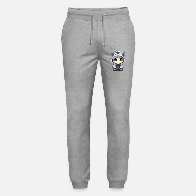 Schneeleopard Winter leopard Baby - Stanley/Stella Unisex Bio Jogginghose Mover  - Grau meliert
