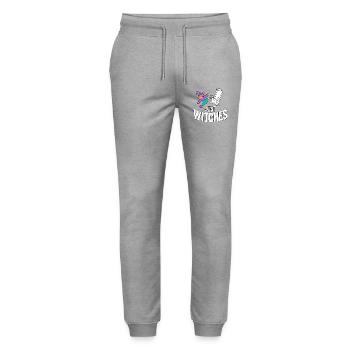 Just Witches Witches Power Halloween - Stanley/Stella Mover Unisex Organic Jogging Trousers - heather grey - Front - Marisol (170cm) & Nik (191cm)