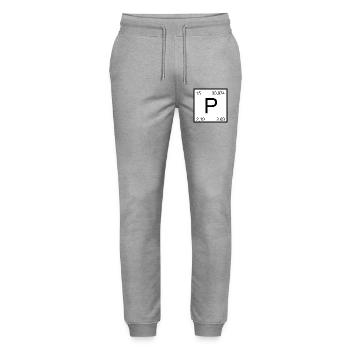 Phosphore P symbole Symbole d’époque Impression d’art - Pantalon de jogging bio MOVER Stanley/Stella unisexe - gris chiné - Devant - Marisol (170cm) & Nik (191cm)