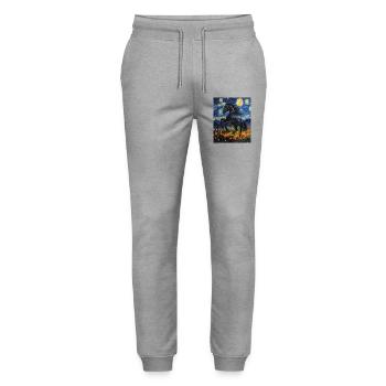 Horse Horses Rider Van Gogh Style Starry Night - Stanley/Stella Mover Unisex Organic Jogging Trousers - heather grey - Front - Marisol (170cm) & Nik (191cm)