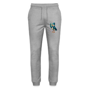 Cool winter seagull with ski goggles & hat - Stanley/Stella Mover Unisex Organic Jogging Trousers - heather grey - Front - Marisol (170cm) & Nik (191cm)