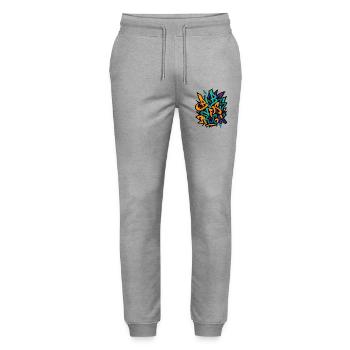Street Graffiti Farbexplosion - Stanley/Stella Unisex Bio Jogginghose Mover  - Grau meliert - Vorne - Marisol (170cm) & Nik (191cm)