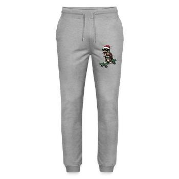 Snake Cobra Christmas Funny - Stanley/Stella Mover Unisex Organic Jogging Trousers - heather grey - Front - Marisol (170cm) & Nik (191cm)