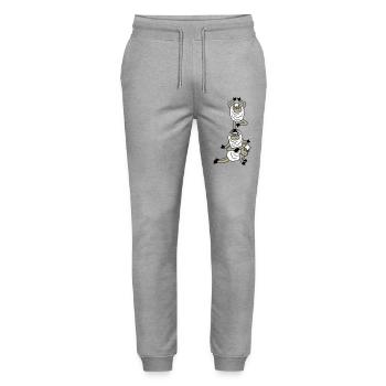 Tired_Sad_Sleepy_Sheep_Yoga_Meditating_5 - Stanley/Stella Mover Unisex Organic Jogging Trousers - heather grey - Front - Marisol (170cm) & Nik (191cm)