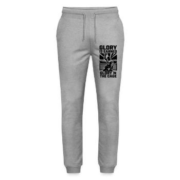MMA Tribute Glory in the Cage - Stanley/Stella Unisex Bio Jogginghose Mover  - Grau meliert - Vorne - Marisol (170cm) & Nik (191cm)