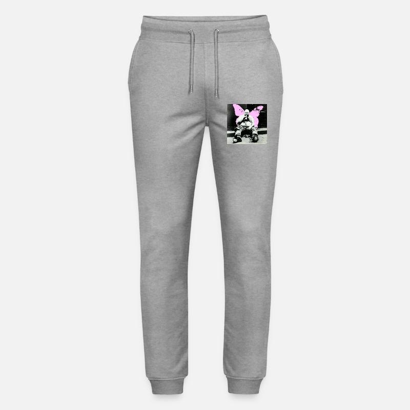 Pinker Schmetterling Mann - Stanley/Stella Unisex Bio Jogginghose Mover  - Grau meliert