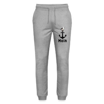 Anker Seagull Moin - Stanley/Stella Mover Unisex Organic Jogging Trousers - heather grey - Front - Marisol (170cm) & Nik (191cm)