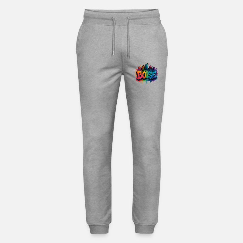 Boise Graffiti Skyline - Stanley/Stella Unisex Bio Jogginghose Mover - Grau meliert