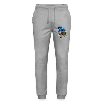 Analog Dreams – Retro Collage Design in 90s Style - Stanley/Stella Mover Unisex Organic Jogging Trousers - heather grey - Front - Marisol (170cm) & Nik (191cm)