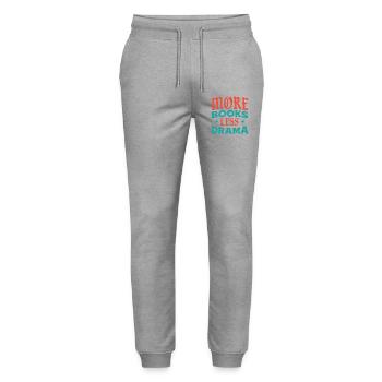 More Books Less Drama - Stanley/Stella Mover Unisex Organic Jogging Trousers - heather grey - Front - Marisol (170cm) & Nik (191cm)