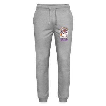 Halloween, je suis juste là pour les huées de la bière fantôme - Pantalon de jogging bio MOVER Stanley/Stella unisexe - gris chiné - Devant - Marisol (170cm) & Nik (191cm)