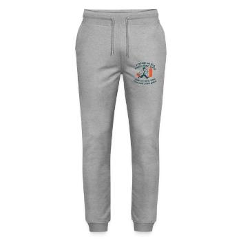 Vendredi évasion à dix heures. Enfin le week-end. - Pantalon de jogging bio MOVER Stanley/Stella unisexe - gris chiné - Devant - Marisol (170cm) & Nik (191cm)