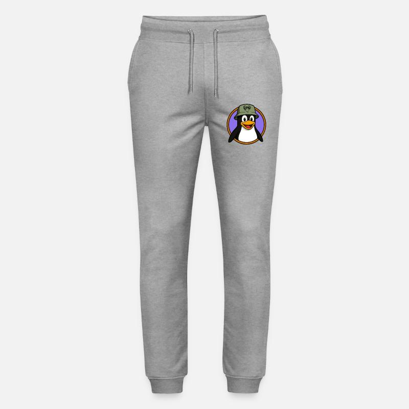 Tux Linux + GNU Hat - Pantalon de jogging bio MOVER Stanley/Stella unisexe - gris chiné