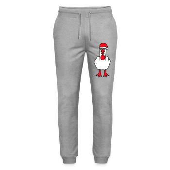 Seagull Middle Finger Fuck You Angry Christmas - Stanley/Stella Mover Unisex Organic Jogging Trousers - heather grey - Front - Marisol (170cm) & Nik (191cm)