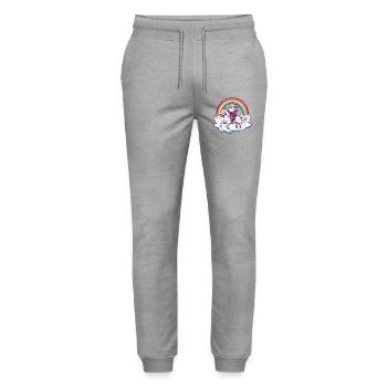 Cheval Père Noël Noël - Pantalon de jogging bio MOVER Stanley/Stella unisexe - gris chiné - Devant - Marisol (170cm) & Nik (191cm)