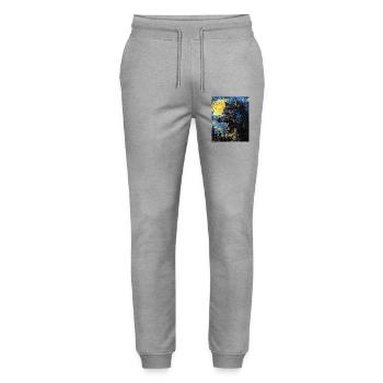 Werwolf Wolf Van Gogh Style - Stanley/Stella Unisex Bio Jogginghose Mover  - Grau meliert - Vorne - Marisol (170cm) & Nik (191cm)