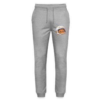 Weltraum-Astronaut Kürbis - Stanley/Stella Unisex Bio Jogginghose Mover  - Grau meliert - Vorne - Marisol (170cm) & Nik (191cm)